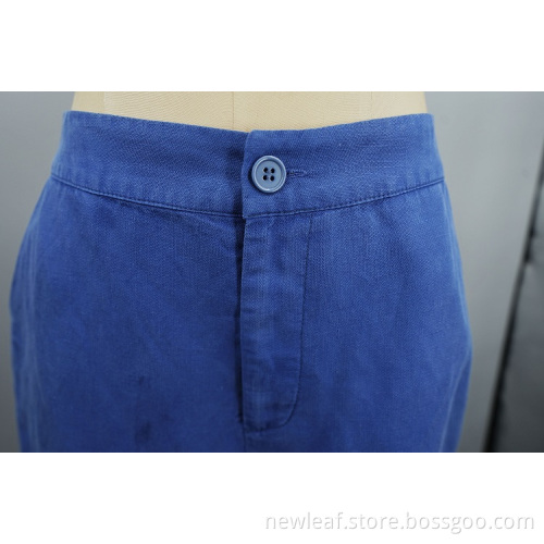 New Women Casual High Waist Solid Button Shorts